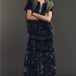 Anthropologie The Somerset Velvet Maxi Dress